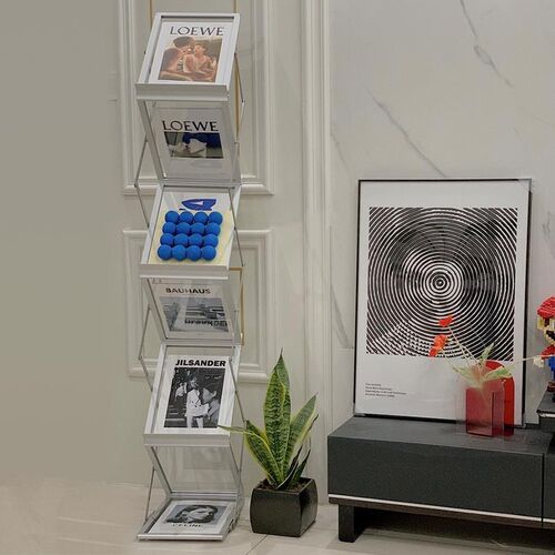 折叠资料架报刊架客厅办公室书架便携图书架A4展会宣传落地杂志架