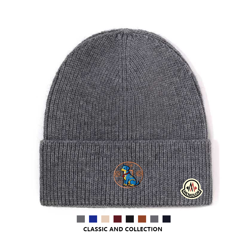 【全球轻奢】蒙口钢琴时尚狗年限定毛线帽男女通用保暖户外针织帽