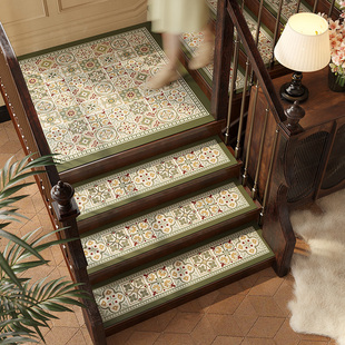 森林楼梯垫可擦洗防滑防摔踏步垫硅藻泥地垫旋转台阶家用垫