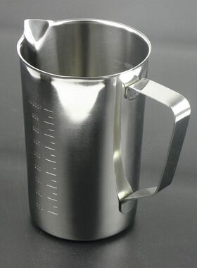 特厚304不锈钢量杯带凸刻度3L 耐高温量杯 尖嘴量筒量水杯3000ml