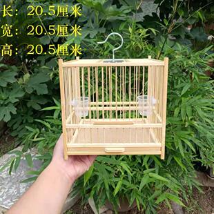 蝈蝈笼子纯手工制作纯竹子编制蛐蛐笼双格竹笼文玩鸣虫笼带抽屉