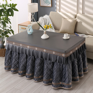 冬天加厚烤火桌子罩套长方形双面绒电炉罩火炉套罩烤火被2024新款