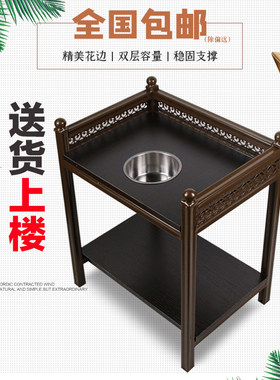 高档麻将机桌茶几烟灰缸棋牌室木茶几茶楼茶水台茶架茶凳边几角几