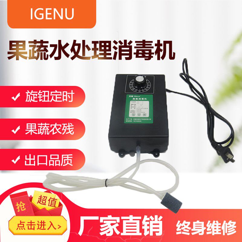 500mg臭氧发生器(4升)家用洗菜消毒机果蔬解毒机鱼缸水池消毒器