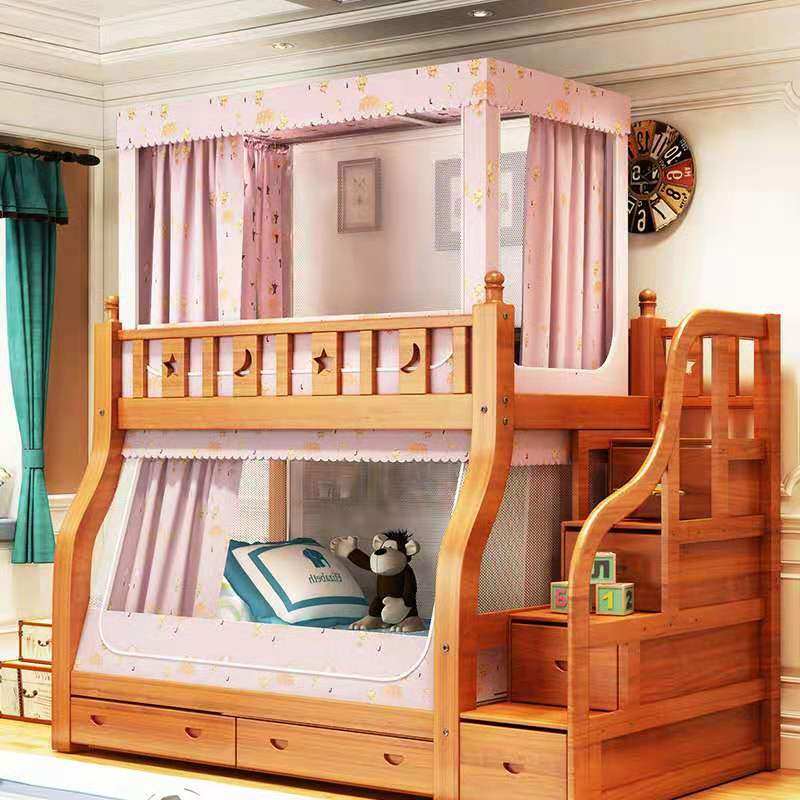 子母床蚊帐上下铺一体梯形家用加密加厚床帘遮光双层儿童床蚊帐,床上用品,蚊帐,淘宝优惠券,粉丝福利购,淘宝优惠卷