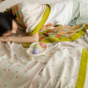 柔软裸睡竹纤维凉感盖毯夏季 毛巾被办公室午睡空调毯沙发毯子 薄款