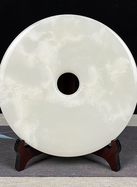 玉石平安扣摆件家居客厅酒柜玄关和氏璧乔迁摆饰装饰雕刻玉壁摆设