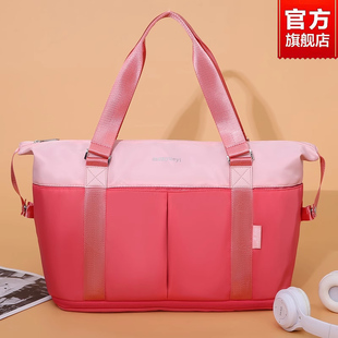 曼月依旅行包女大容量时尚韩版可拓展可套拉杆箱的单肩轻便健身包