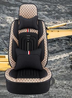 全包亚麻小松200-8神钢sk35075pc60卡特336d2挖掘机座套座椅坐垫