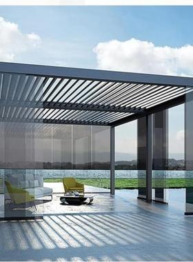 户外凉棚休闲亭子凉亭顶部百叶防水遮阳铝合金凉棚 庭院 花园后院