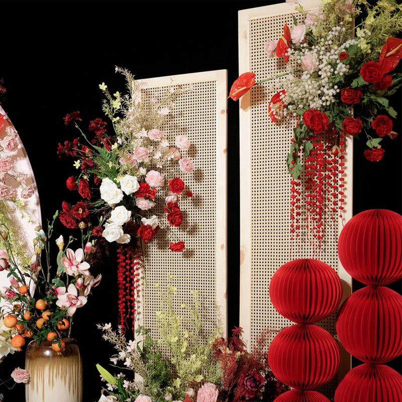 新款中式网格屏风森系婚礼现场布置婚庆订婚宴宝宝宴木质藤编拱门,节庆用品/礼品,陪嫁用品套装,淘宝优惠券,粉丝福利购,淘宝优惠卷