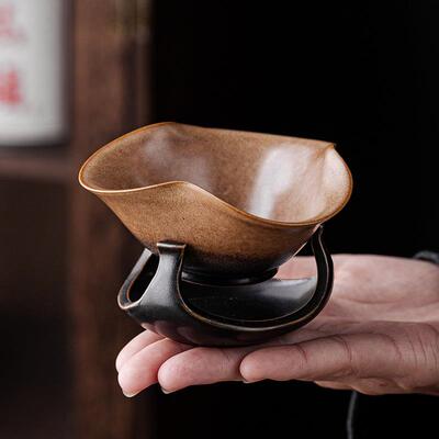 窑变苍山茶漏茶滤茶叶过滤网家用功夫茶具配件高档陶瓷泡茶滤茶器