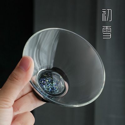 星空斗笠杯功夫茶主人杯单杯茶道个性茶盏高端茶杯玻璃品茗杯杯子
