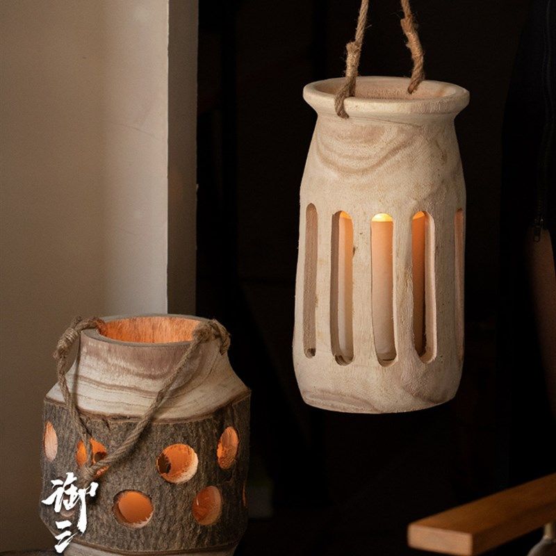 手提古风汉服摄影拍照道具整木雕刻灯笼手提绳挂饰悬挂创意灯罩