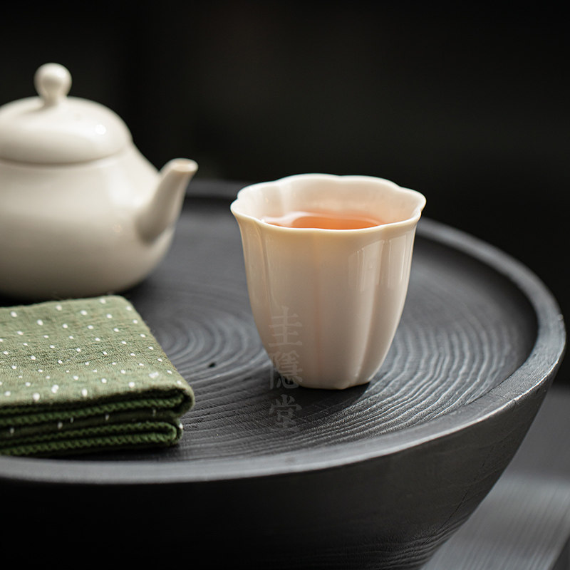 圭隐堂草木灰手工陶瓷茶杯家用复古主人杯个人单杯品茗杯闻香杯子
