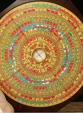 崇道堂罗盘高精度专业三元三合综合盘大字指南针随身携带小号八寸