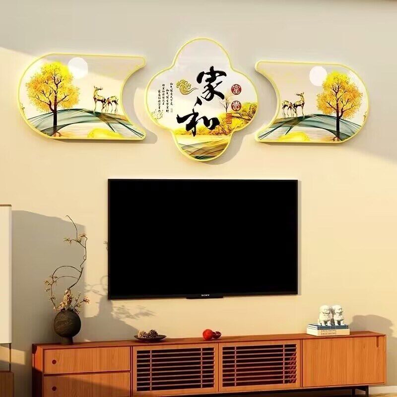 玄关布置创意3d立体墙贴餐厅墙面中式贴画客厅沙发背景墙装饰挂画
