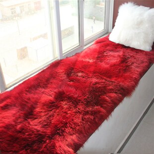 定做澳洲纯羊毛飘窗加厚窗台垫阳台垫子欧式沙发皮毛一体防滑毯子