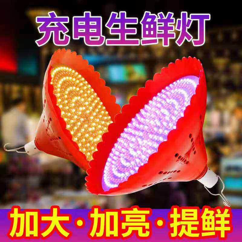 LED充电应急生鲜灯猪肉灯熟食灯泡 夜市摆摊低压水果灯超亮红白光