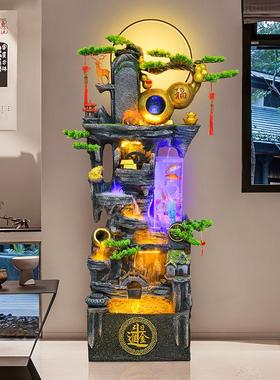 落地假山流水喷泉摆件客厅办公室生财装饰风水轮高山循环鱼缸水景