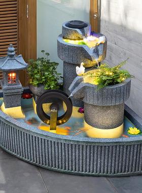 皇礼庭院花园别墅户外假山循环水流水摆件鱼池装饰造景新中式景观