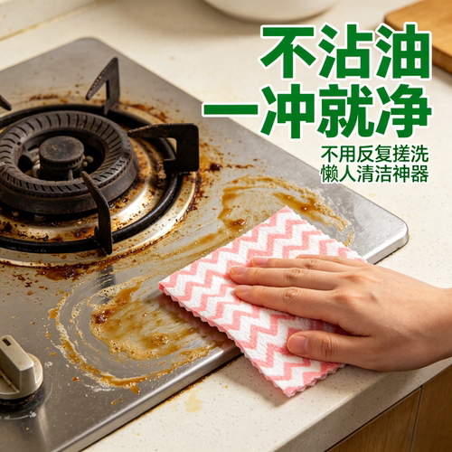 多场景通用珊瑚绒抹布百洁布不掉毛厨房清洁布吸水不沾油洗碗加厚