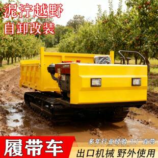 U型车厢履带运输车粮种化肥搬运自卸车沙漠拉沙8吨履带车