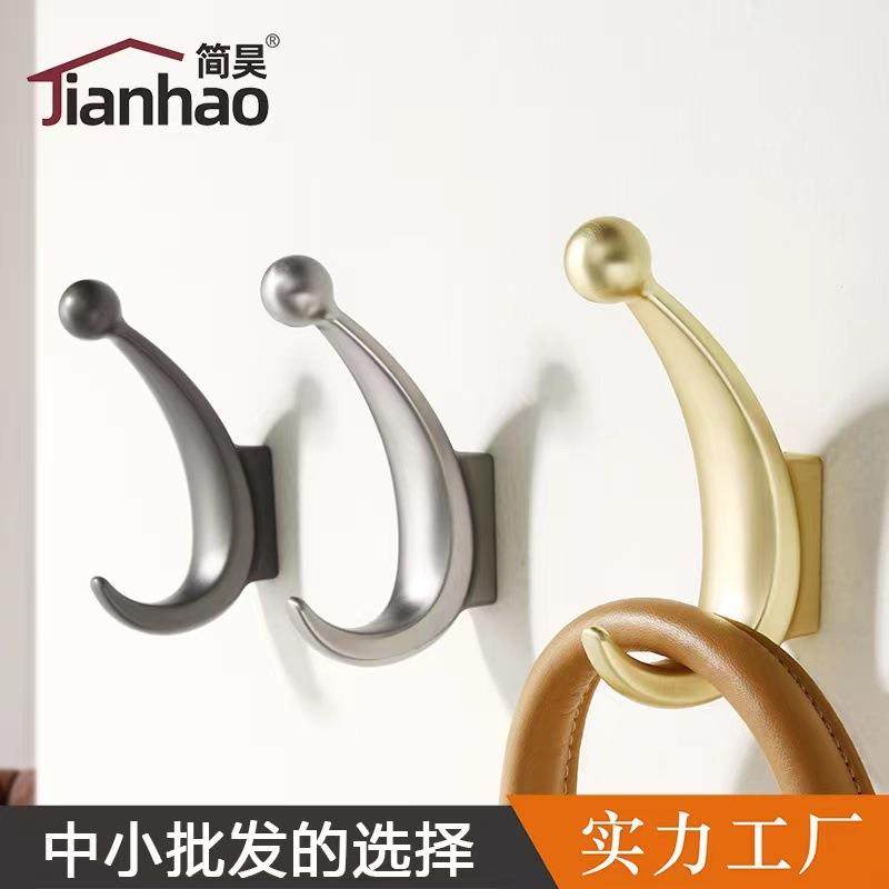 北欧鞋柜衣柜挂钩现代简约玄关月亮挂衣钩单个金属黑色创意衣钩