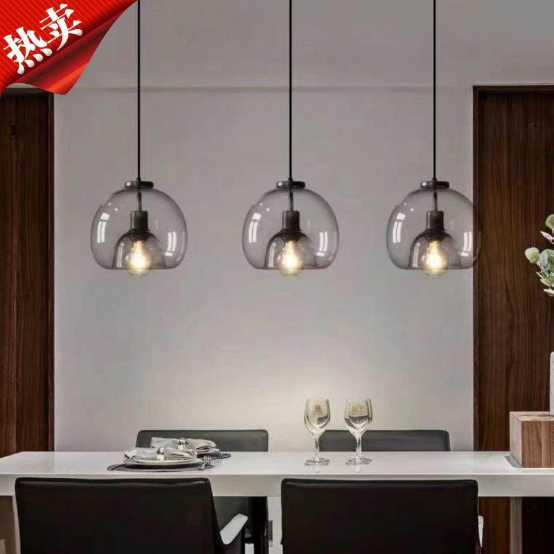 北欧后现代简约餐厅客厅吊灯卧室床头吧台小吊灯单头鱼线玻璃灯,家装灯饰光源,智能吊灯,淘宝优惠券,粉丝福利购,淘宝优惠卷