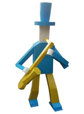 源头制作艺术音乐人公园摆件来图制作大型广场铁艺金属模型