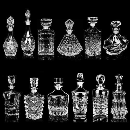 波西米亚风格水晶玻璃创意家居红酒瓶带盖酒瓶洋酒瓶威士忌瓶酒樽