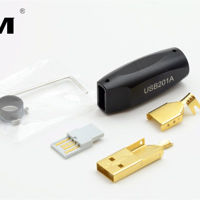 CM audio 发烧级镀金USB数据线DIY 2.0扁口方口插头AB型连接头,影音电器,端子,淘宝优惠券,粉丝福利购,淘宝优惠卷