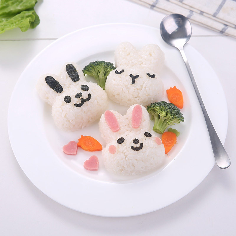 卡通动物寿司饭团食品级模具便当压花模米饭磨具野餐亲子DIY工具