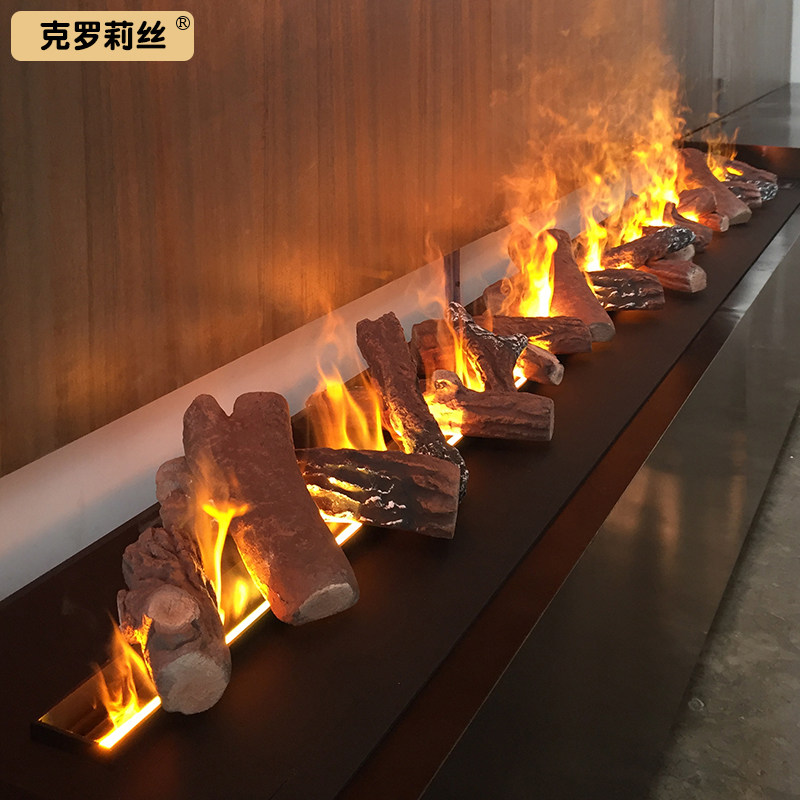 壁炉装饰用假木柴仿真耐高温松子树枝水泥木头燃气酒精真火壁炉用