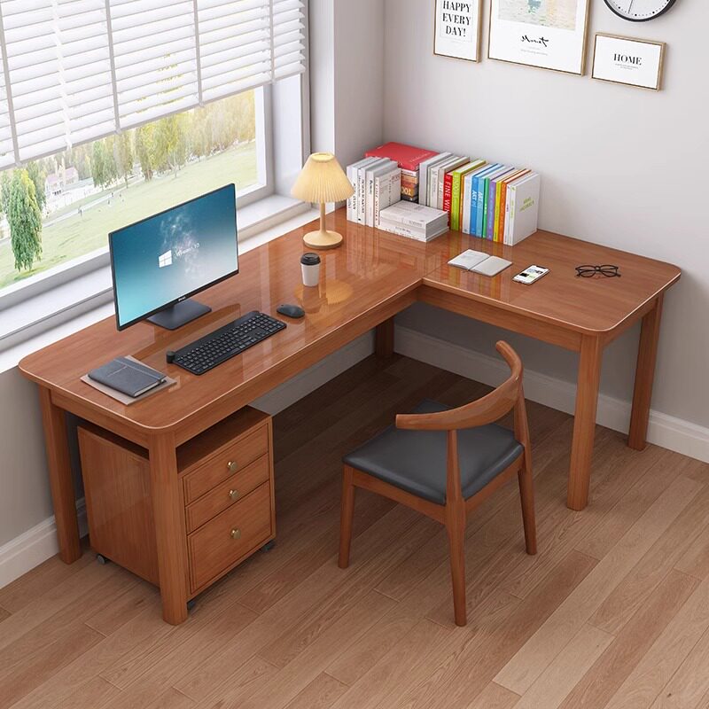 赵匠世家实木转角书桌工作台办公桌家用卧室靠墙飘窗写字桌电脑桌
