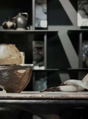 一枚橙 天然中古牛角售楼部样板房茶几台面压书摆件电视柜装饰品