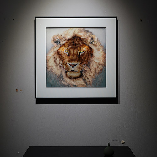 刺绣挂画苏绣成品挂画客厅玄关沙发背景墙纯手工狮子免打孔装饰画