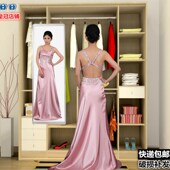 初点 柜内伸缩试衣穿衣镜全身折叠镜 三节轨衣柜镜子推拉镜旋转镜