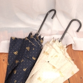 日系小清新甜美烫金波点蝴蝶结长柄伞轻量太阳伞晴雨两用遮阳伞女