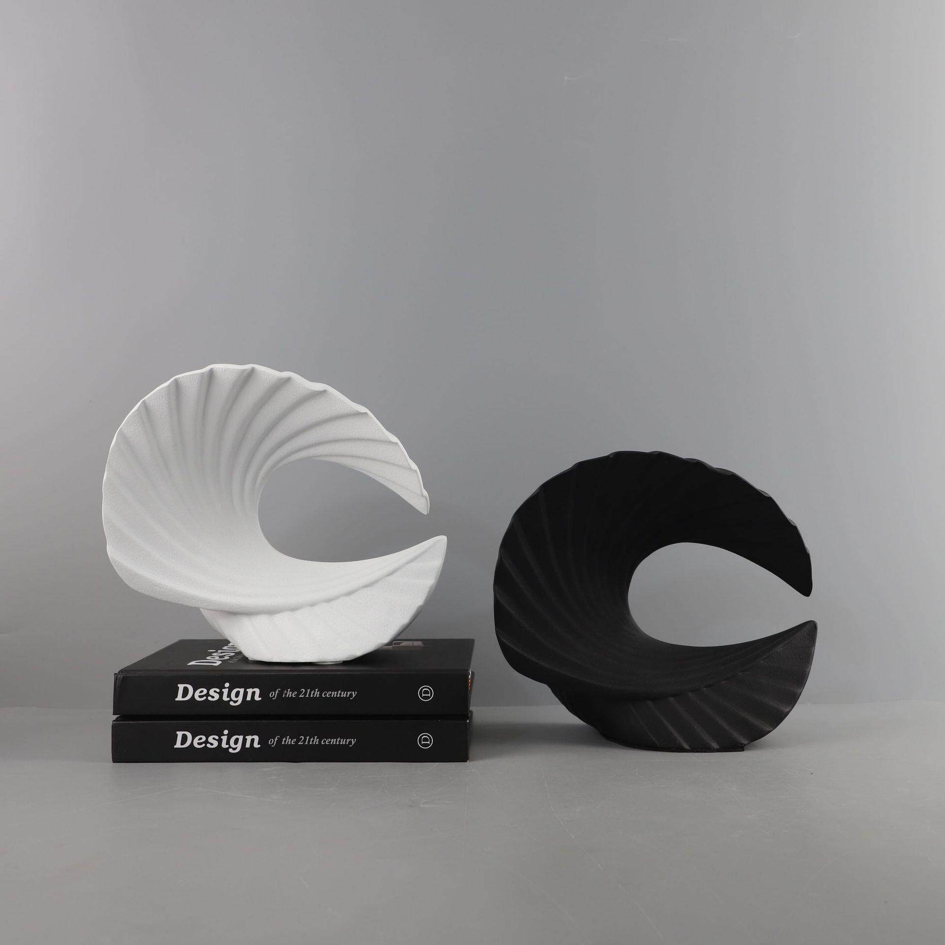 北欧海浪扇子工艺品树脂摆设客厅电视柜样板房展示柜摆件饰品手工