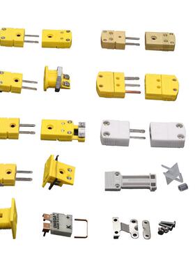 现货奥米佳黄色热电偶连接器K型测温线插头插座SMPW-K-M接插件