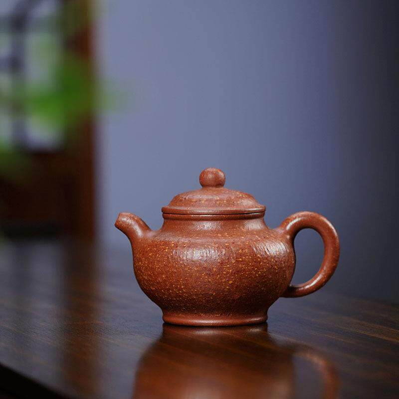 紫砂掇只粗砂15目紫砂壶原矿红降坡茶具壶套装全手工朱泥茶壶