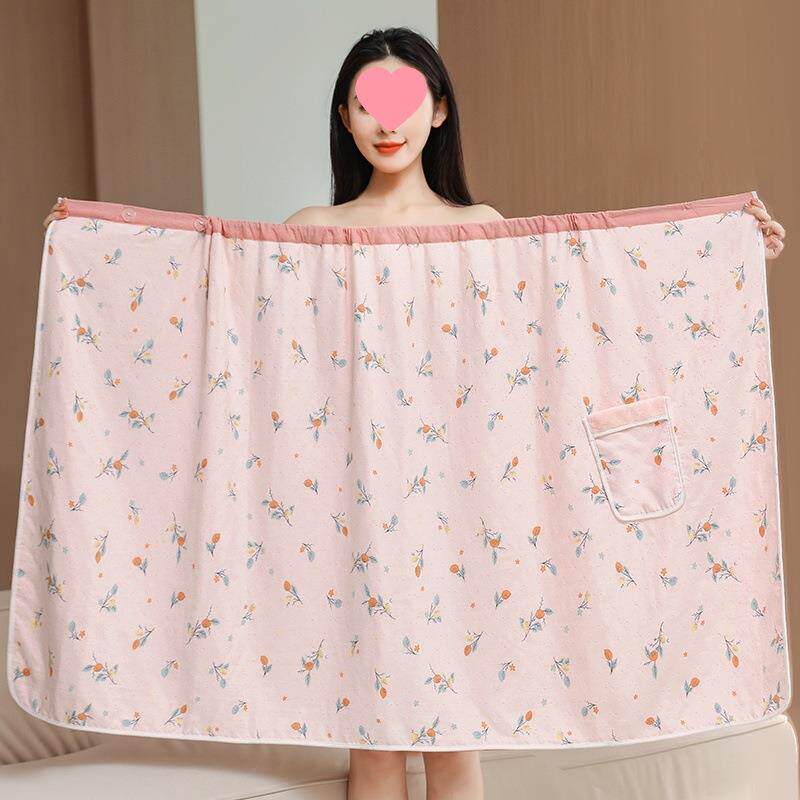 全棉吸水加厚大人抹胸浴裙裹巾2025新款浴巾女可穿可裹家用非纯棉