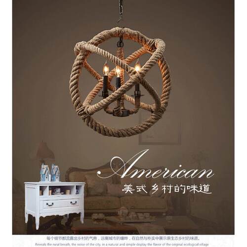 北欧复古麻绳吊灯咖啡厅服装店奶茶店酒吧前台过道走廊创意个性灯