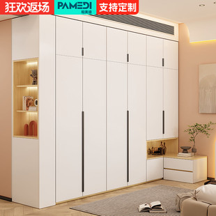 奶油风衣柜家用卧室小户型整体组合转角柜子纯实木新款儿童大衣橱