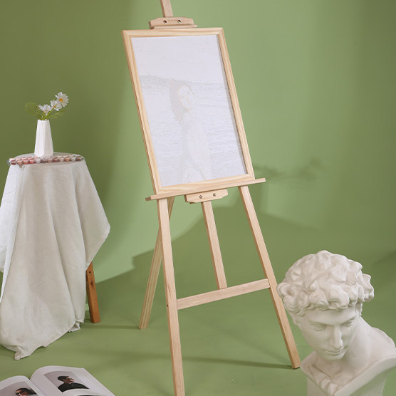 1.5米松木画架木制实木画架美术素描写生折叠油画画板支架展示架