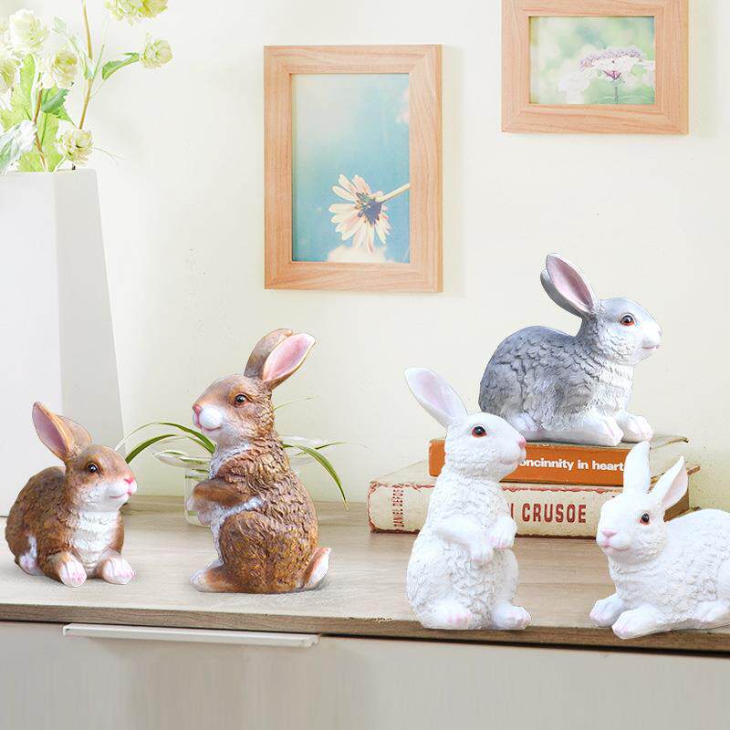 花园小兔子摆件仿真动物雕塑户外公园林景观小品庭院草坪装饰造景