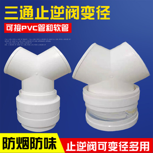 浴霸排风管软管变径三通接头Y100通风管道止逆阀接排烟管110PVC管
