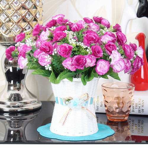 家居室内客厅摆设仿真干花套装饰品摆件餐桌茶几桌面塑料假花盆栽