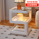 可移动沙发边几奶油风茶几现代岩板小桌子床头侧边柜小户型小推车